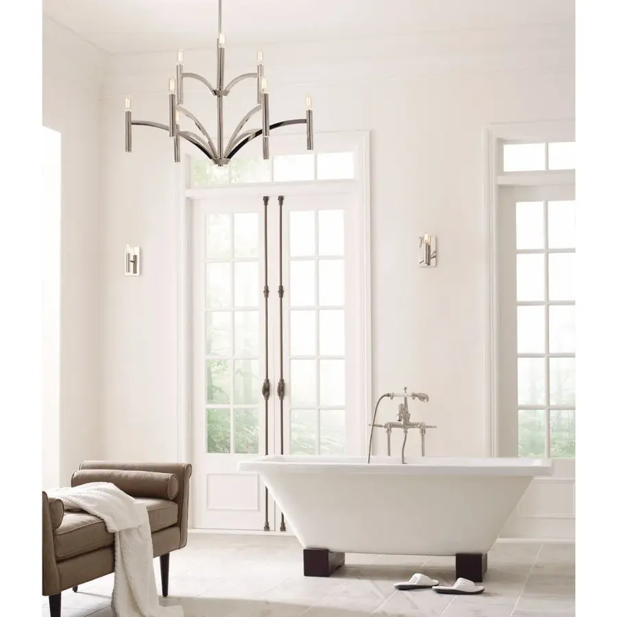Elegant Single-Light Vanity Fixture with Polished Nickel Finish - Image 2
