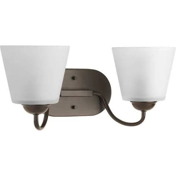 The Arden Collection brings farmhouse charm to bathroom lighting with its two-light design and brushed nickel finish. JA8 compliant for California energy standards, this vanity fixture offers reliable illumination.