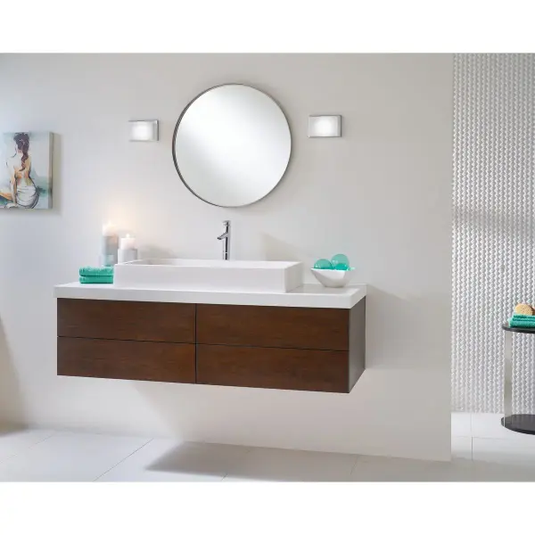 The Ace LED vanity light delivers contemporary style with integrated LED technology in a polished chrome finish. Perfect for modern bathrooms, this single-light fixture provides efficient, long-lasting illumination. - alternate view