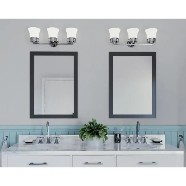 Coastal-Inspired Three-Light Vanity with Polished Chrome Finish - Image 3