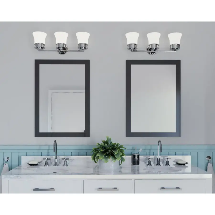 Coastal-Inspired Three-Light Vanity with Polished Chrome Finish - Image 3