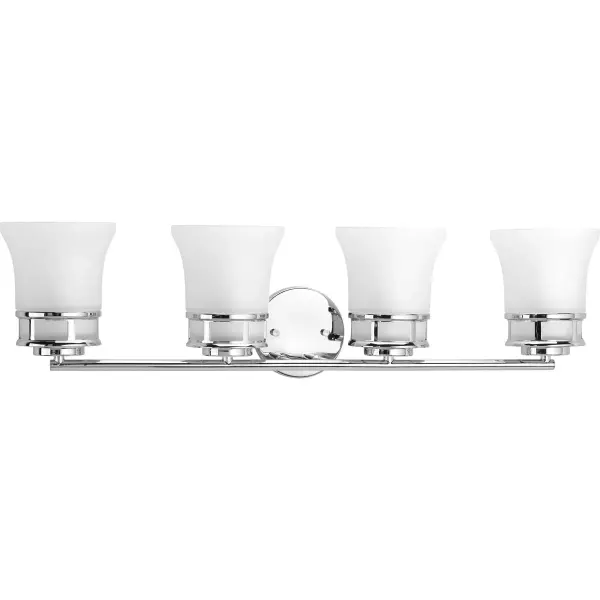The Cascadia Collection brings coastal elegance to bathroom lighting with four lights providing ample illumination. Its polished chrome finish and clean design work beautifully in modern and transitional bathrooms.