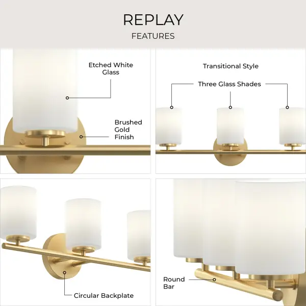 Replay Collection Three-Light Bath & Vanity - Image 15