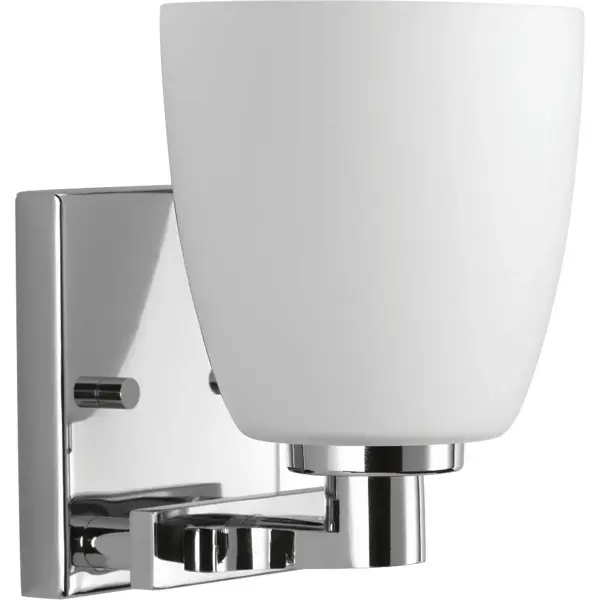 The Fleet Collection brings nautical charm to bathroom lighting with its clean lines and brushed nickel finish. This single-light vanity fixture offers focused illumination ideal for powder rooms and smaller bathrooms.