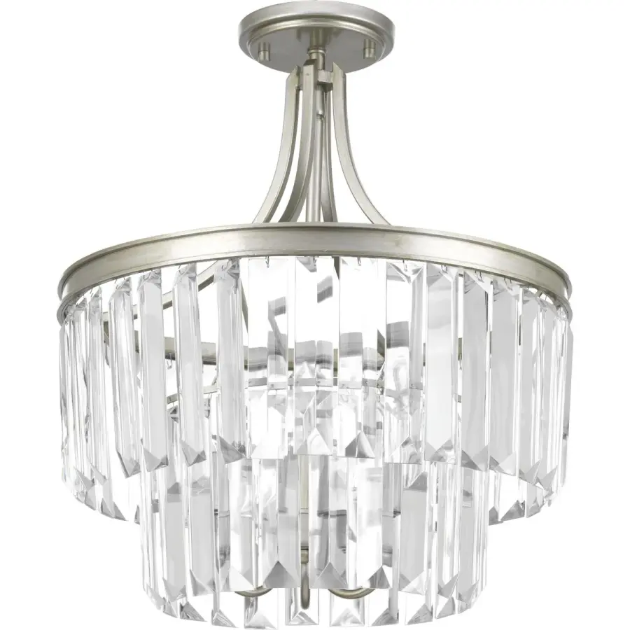 Elegant Three-Light Semi-Flush with Versatile Convertible Design - Image 1