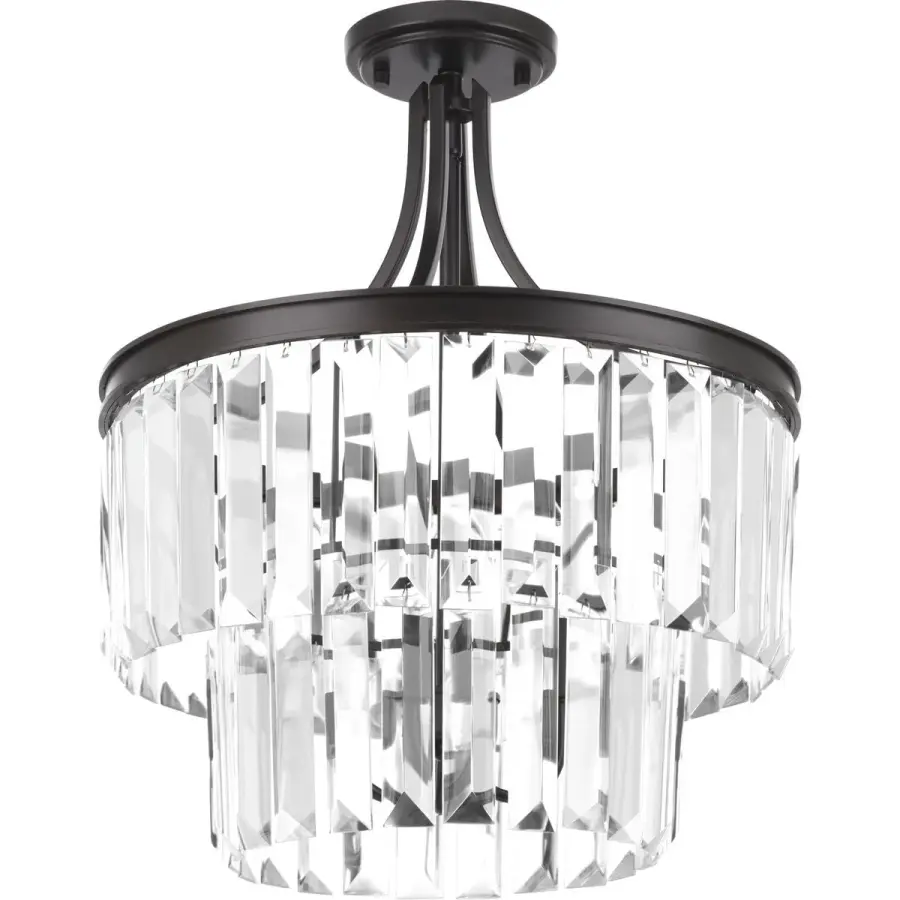 Elegant Three-Light Semi-Flush with Versatile Convertible Design - Image 2