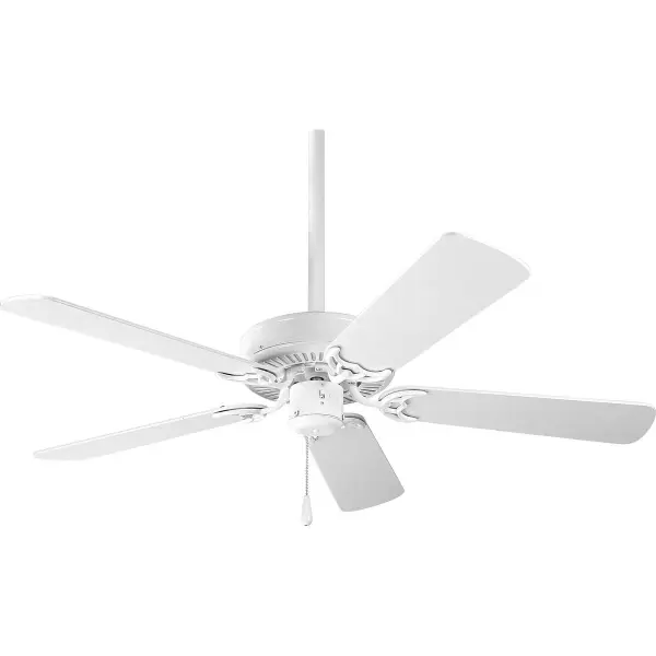 The AirPro Builder ceiling fan delivers reliable performance in a compact 42" size, perfect for bedrooms and medium-sized spaces. Its brushed nickel finish and 5-blade design offer timeless style at an accessible price point. - alternate view