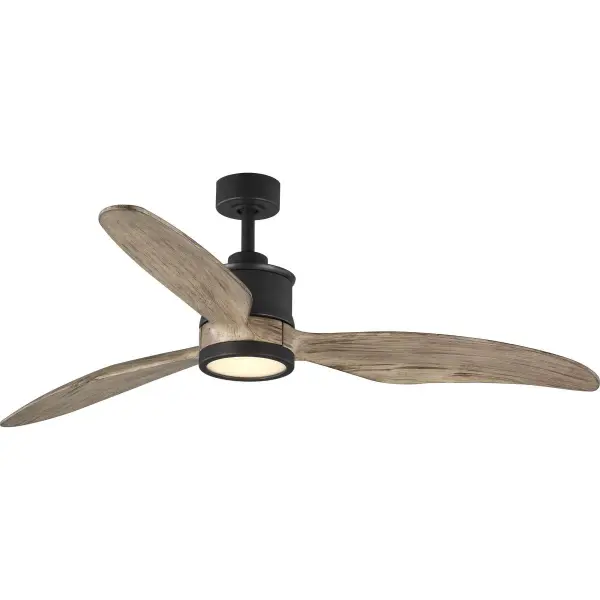 The Farris ceiling fan elevates modern interiors with hand-carved wood blades and a sophisticated graphite finish. At 60 inches, it's ideal for spacious rooms needing both style and circulation. JA8 and Title 24 compliant.