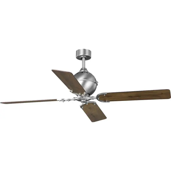 The Royer Collection ceiling fan combines urban industrial aesthetics with practical four-blade performance. Its 56-inch span and forged black finish make it ideal for large residential spaces seeking contemporary style. - alternate view