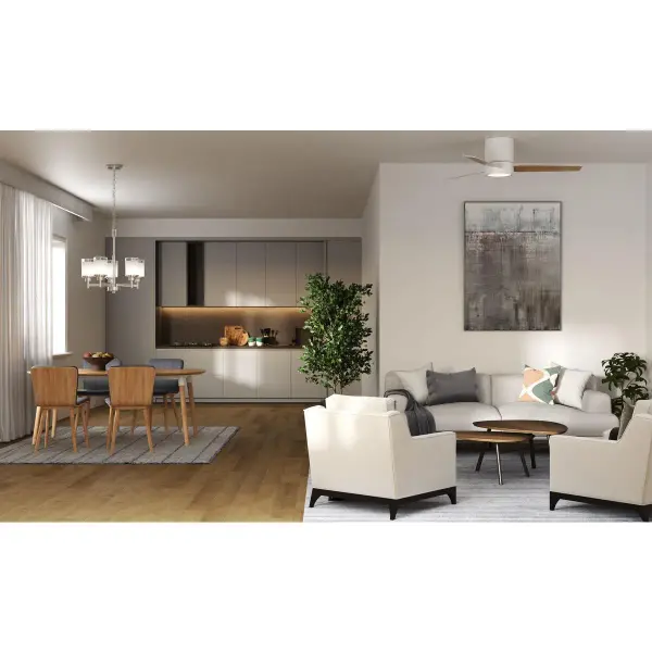 Sleek Mid-Century Modern Hugger Fan with Integrated LED Lighting - Image 6