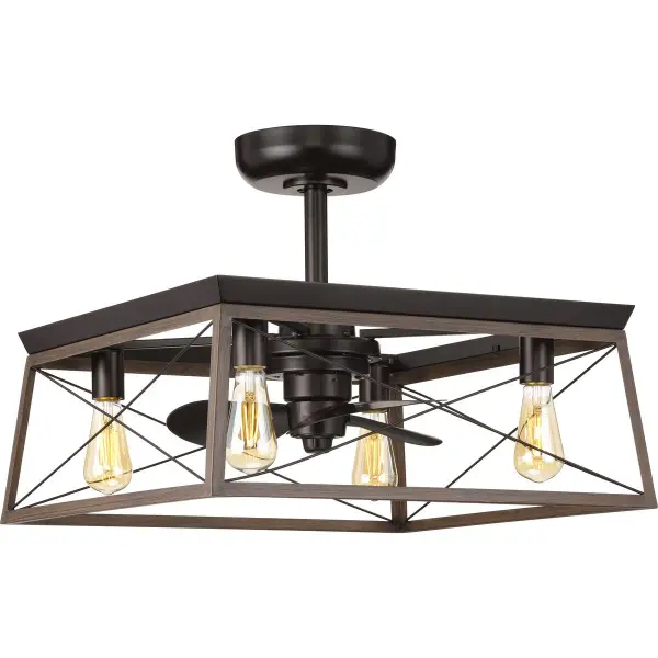 The Briarwood 22-inch ceiling fan combines farmhouse charm with practical performance in a compact design. Its antique bronze finish and 3-blade configuration make it ideal for smaller rooms and outdoor covered areas. - alternate view