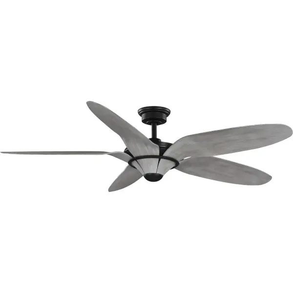 The Mesilla combines industrial style with modern efficiency in a versatile 60-inch ceiling fan. Its DC motor delivers powerful airflow while meeting California Title 22 and JA8 energy standards, perfect for large indoor and outdoor spaces. - alternate view