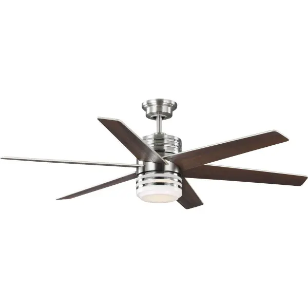 The Carrollwood ceiling fan combines modern aesthetics with advanced DC motor efficiency. Its 56-inch blade span and matte black finish make it ideal for large contemporary spaces while meeting California Title 24 standards. - alternate view
