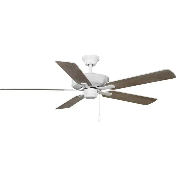 The AirPro 52" ceiling fan combines transitional styling with practical performance. Its brushed nickel finish and 5-blade design suit various residential spaces while meeting JA8 and Title 22 energy standards.