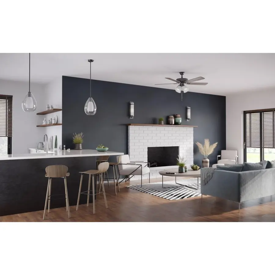 Versatile 52" Ceiling Fan with Integrated Lighting for Modern Comfort - Image 5