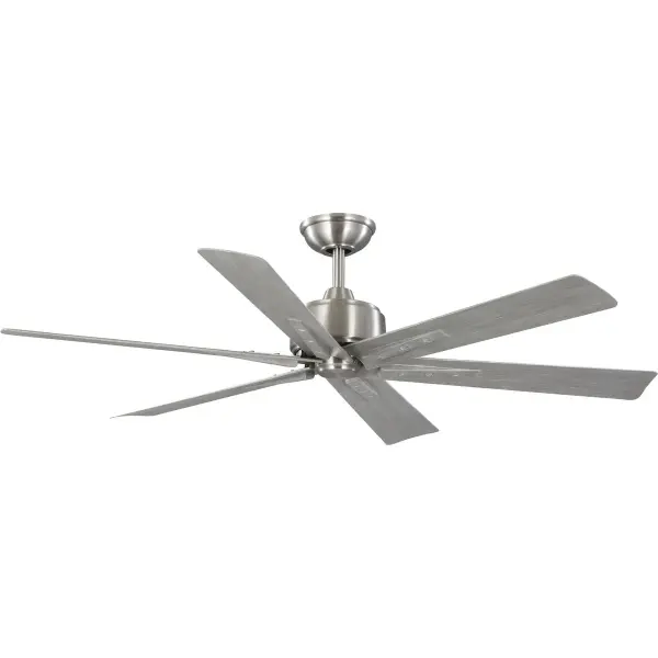 The Brazas ceiling fan combines transitional styling with practical performance in a 56-inch six-blade design. Its brushed nickel finish and indoor-outdoor rating make it ideal for large living spaces and covered patios alike.