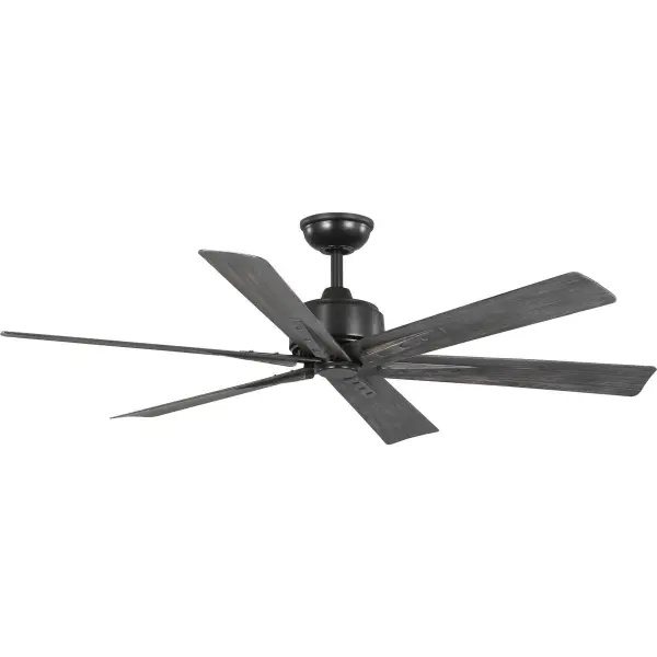 The Brazas ceiling fan combines transitional styling with practical performance in a 56-inch six-blade design. Its brushed nickel finish and indoor-outdoor rating make it ideal for large living spaces and covered patios alike. - alternate view