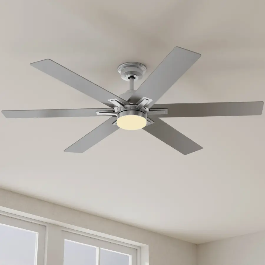 Dallam 60" Six-Blade Ceiling Fan with Integrated LED Light - Image 2