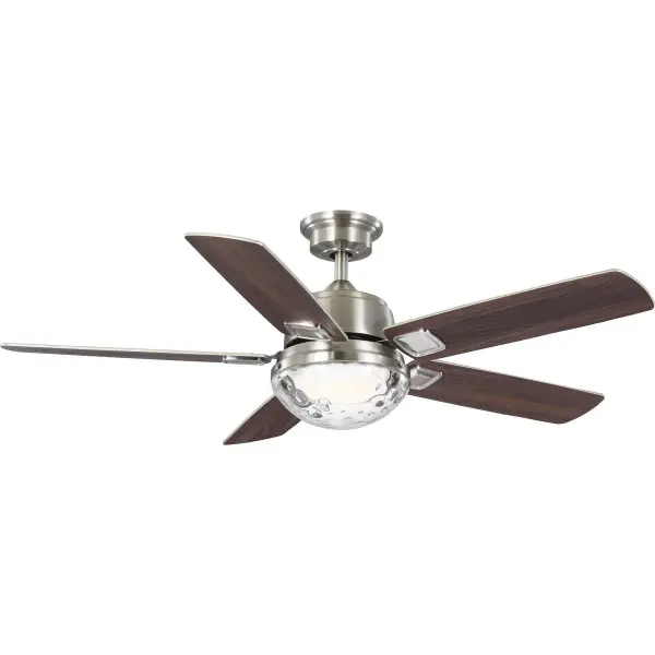 The Tompkins Collection combines modern functionality with transitional design in a 52-inch five-blade ceiling fan. Features integrated CCT-LED lighting with adjustable color temperature and JA8 compliance for energy efficiency. - alternate view