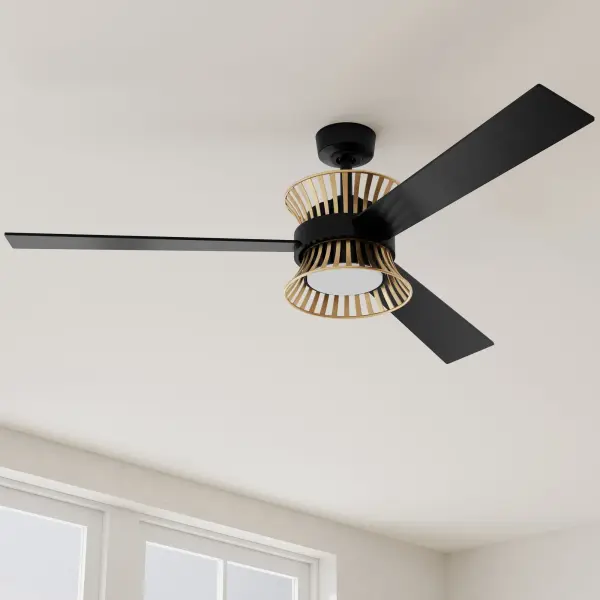 The Bisbee Collection ceiling fan combines coastal aesthetics with practical functionality. Its 55-inch blade span and three-blade design deliver efficient airflow for larger rooms while maintaining a clean, contemporary profile.