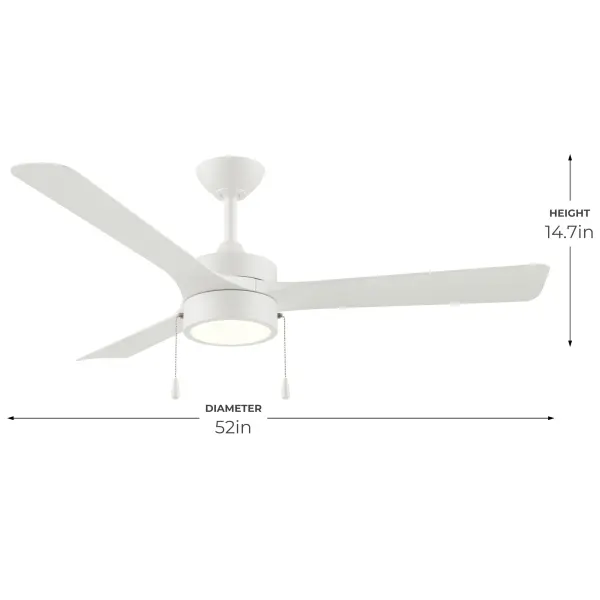 Axion I 52" 3-Blade Modern LED Ceiling Fan - Image 7
