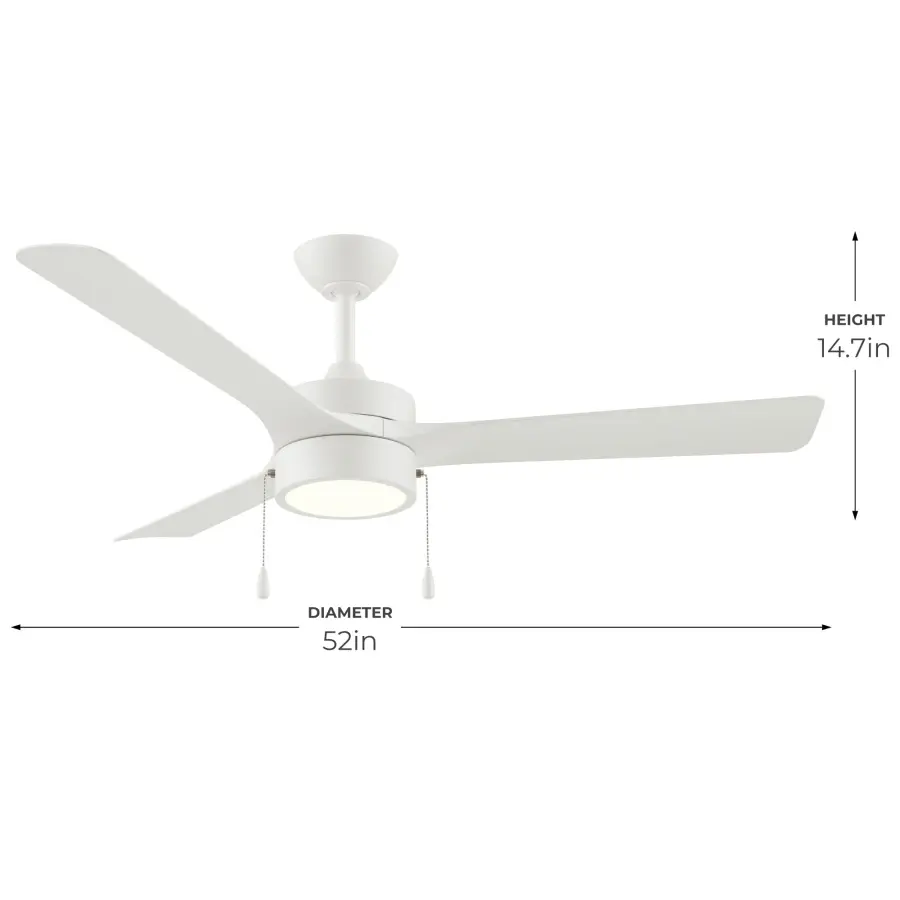 Axion I 52" 3-Blade Modern LED Ceiling Fan - Image 7