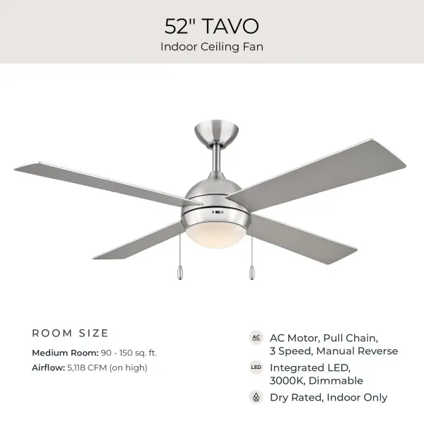 Tavo 52" Pull Chain Ceiling Fan - Image 14