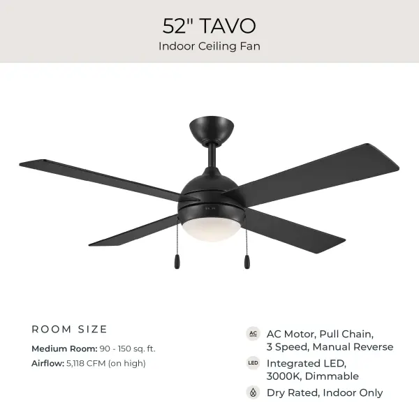 Tavo 52" Pull Chain Ceiling Fan - Image 26