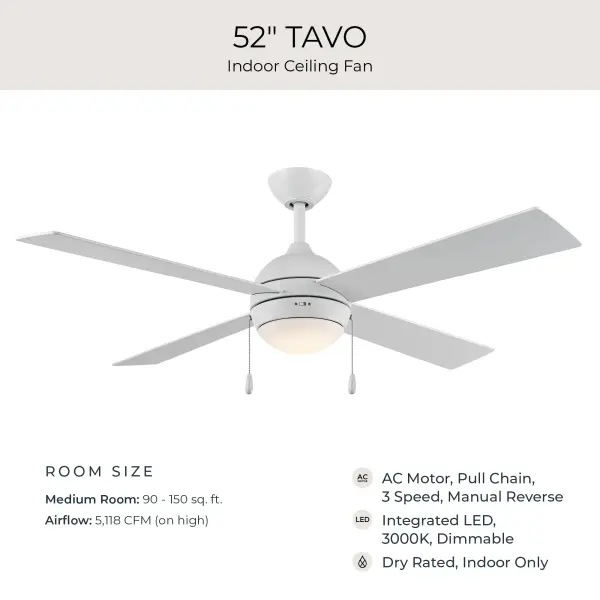 Tavo 52" Pull Chain Ceiling Fan - Image 40