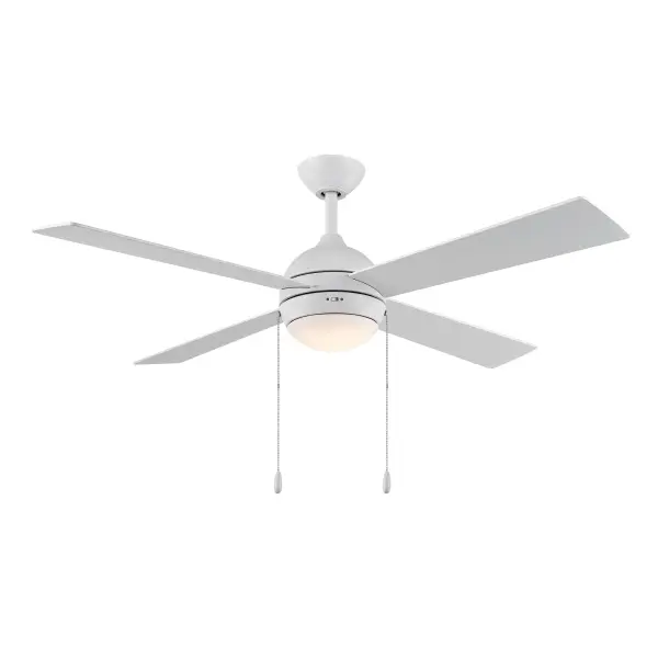 The Tavo ceiling fan combines contemporary styling with practical pull chain operation. Its 52-inch blade span and brushed nickel finish make it ideal for medium-sized bedrooms and living spaces seeking efficient air circulation. - alternate view