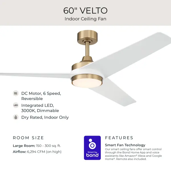 Velto 60" Ceiling Fan in Champagne Bronze - Image 30