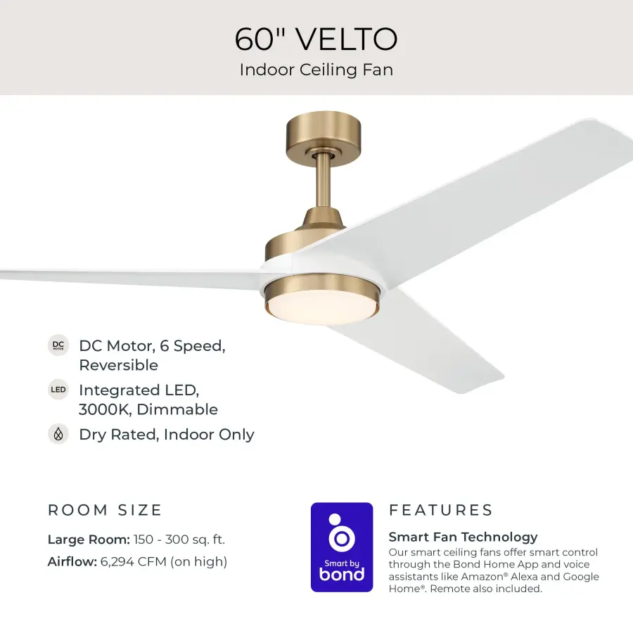 Velto 60" Ceiling Fan in Champagne Bronze - Image 30