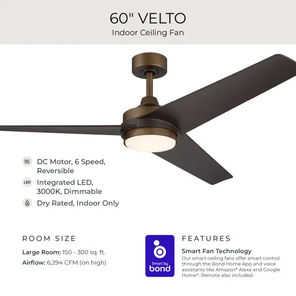 Velto 60" Ceiling Fan in Champagne Bronze - Image 41