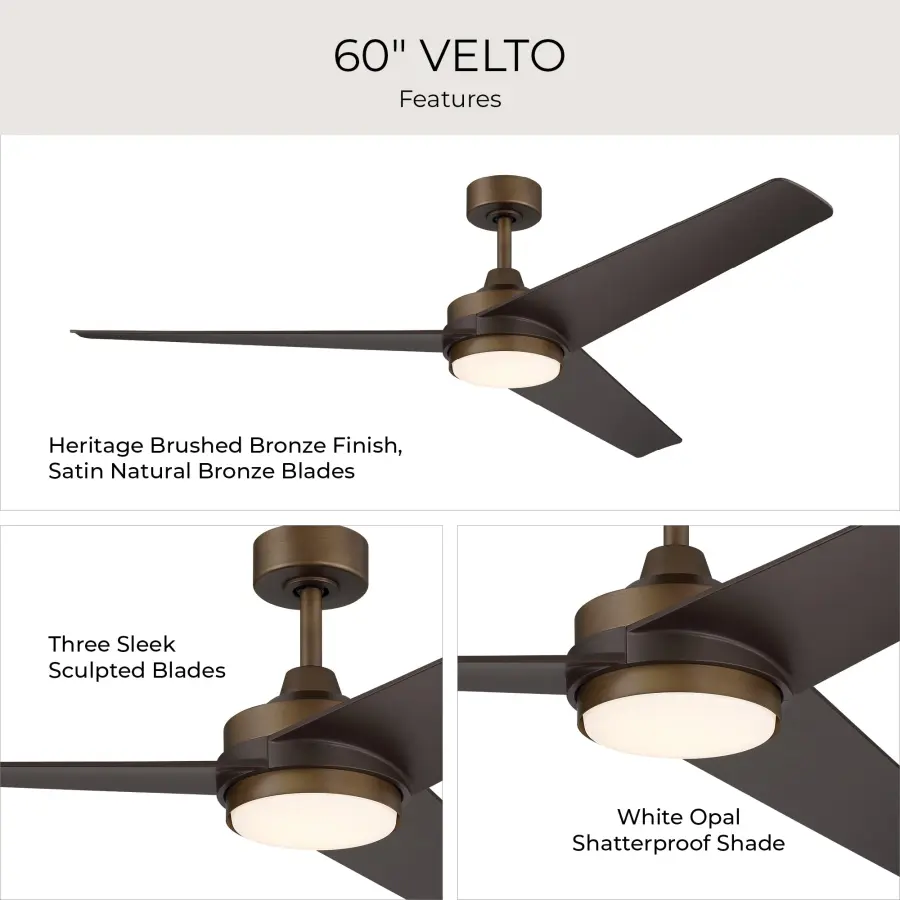Velto 60" Ceiling Fan in Champagne Bronze - Image 42