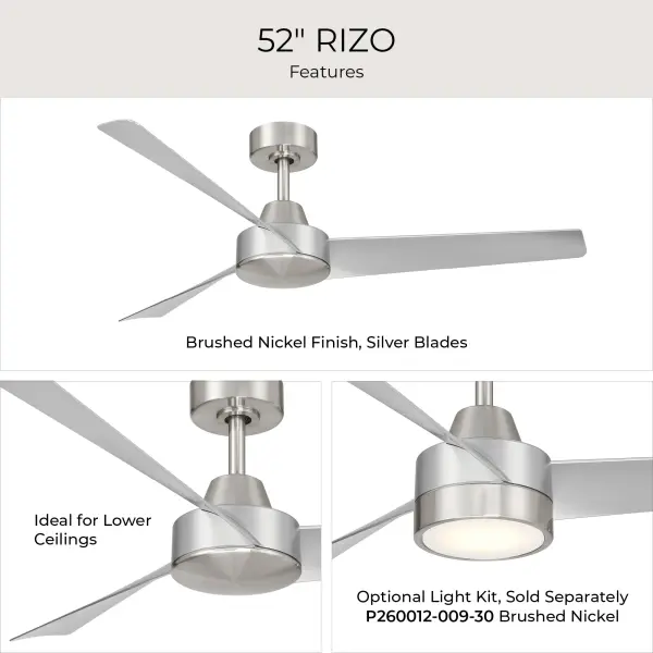 Rizo 52" Brushed Nickel Ceiling Fan - Image 15