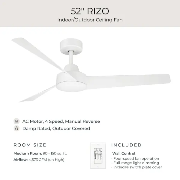 Rizo 52" Brushed Nickel Ceiling Fan - Image 8
