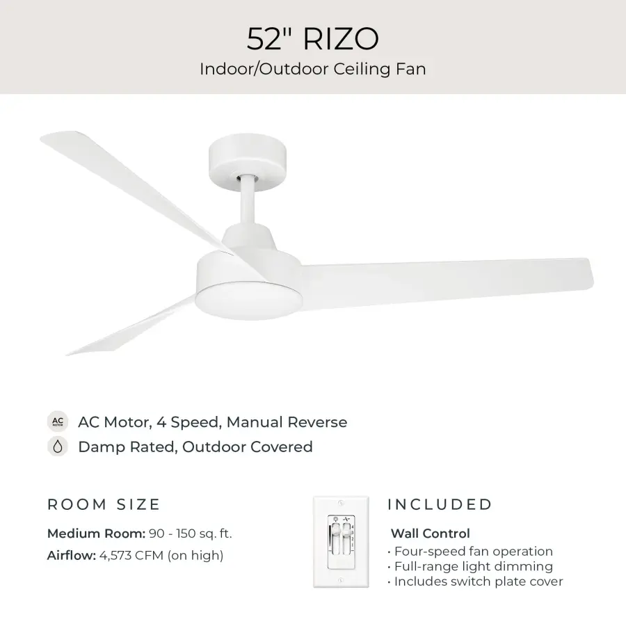 Rizo 52" Brushed Nickel Ceiling Fan - Image 8
