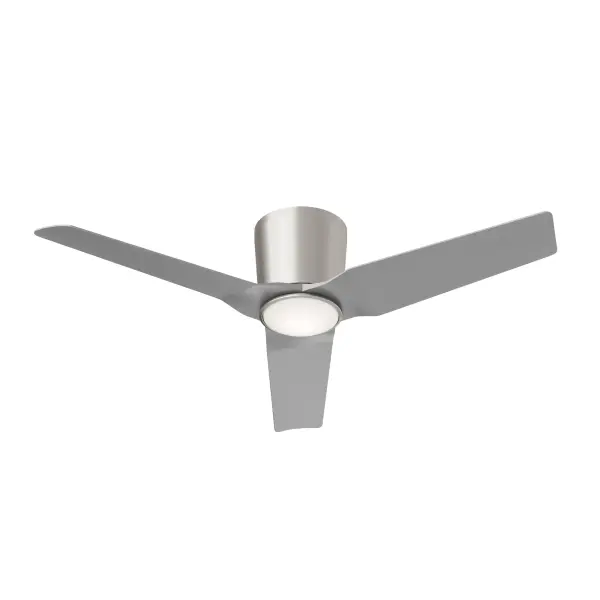 The Rynn ceiling fan combines transitional styling with modern efficiency, featuring integrated LED lighting and a 48-inch blade span ideal for bedrooms and living areas. Its brushed nickel finish offers timeless appeal.