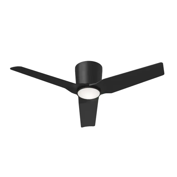 The Rynn ceiling fan combines transitional styling with modern efficiency, featuring integrated LED lighting and a 48-inch blade span ideal for bedrooms and living areas. Its brushed nickel finish offers timeless appeal. - alternate view