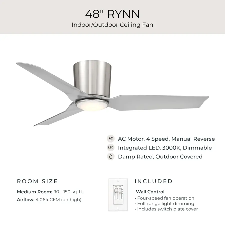 Rynn 48" Ceiling Fan in Brushed Nickel - Image 8