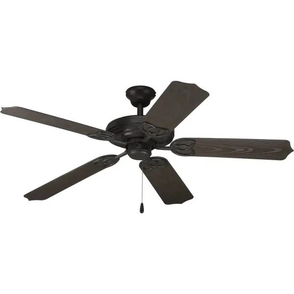 The AirPro Collection ceiling fan combines transitional styling with indoor/outdoor versatility. Its 52-inch blade span and Antique Bronze finish make it ideal for medium to large spaces requiring reliable air circulation.