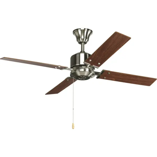 The Clifton Heights 52" ceiling fan combines timeless Craftsman styling with contemporary performance. Its brushed nickel finish and four-blade design deliver reliable airflow while complementing traditional and transitional interiors.