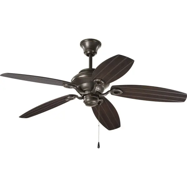 The AirPro ceiling fan combines transitional styling with indoor/outdoor versatility. Its 54-inch blade span and Antique Bronze finish make it ideal for large living spaces, bedrooms, and covered outdoor areas.