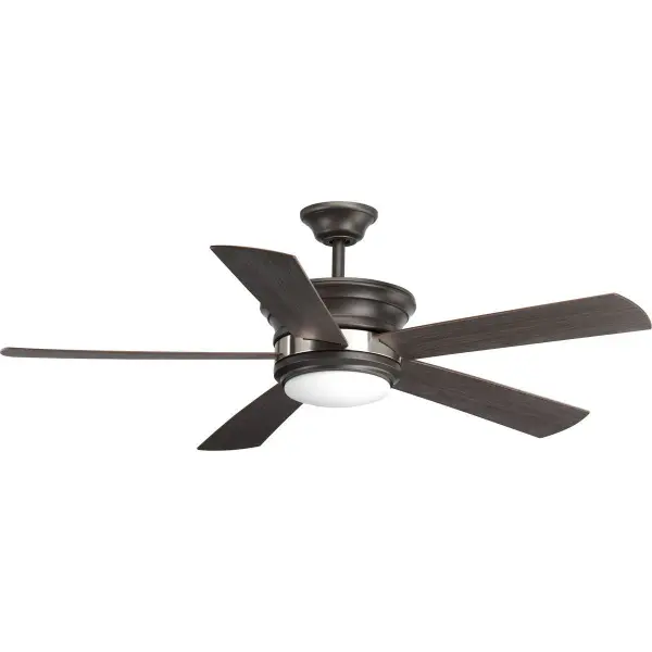 The Harranvale combines contemporary styling with practical functionality, featuring a 54-inch blade span ideal for medium to large rooms. Its graphite finish and integrated LED light provide both efficient cooling and illumination.