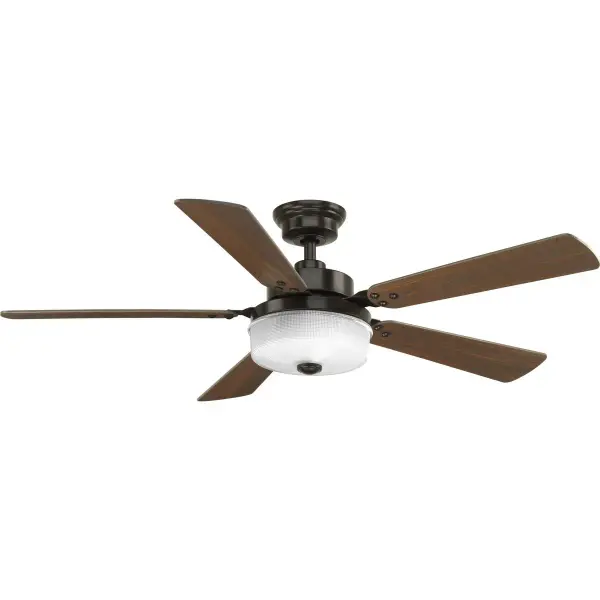The Tempt Collection ceiling fan combines polished chrome elegance with practical five-blade design. Title 24 and JA8 compliant for California energy standards, this 52-inch fan delivers reliable airflow for medium to large rooms.