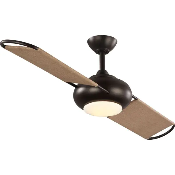 The Edisto combines mid-century modern aesthetics with practical indoor/outdoor functionality. Its 54" span and canvas-wrapped blades deliver efficient airflow while the Architectural Bronze finish adds sophistication to any space.