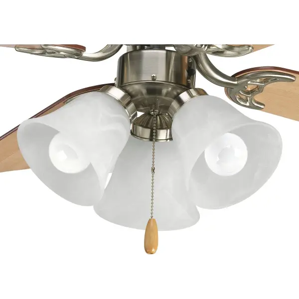 The AirPro fan light kit delivers efficient illumination with a clean transitional design. Three-light configuration provides ample brightness while the brushed nickel finish complements contemporary interiors. - alternate view