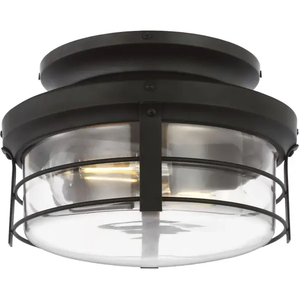 The Springer II light kit brings warm farmhouse charm to any ceiling fan with its antique nickel finish and classic glass shades. JA8 compliant for California energy standards, it's perfect for both indoor and outdoor spaces. - alternate view