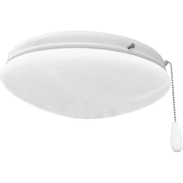 This universal fan light kit features two lights with opal glass shades in brushed nickel finish, providing soft, diffused lighting. JA8 and Title 24 compliant for California installations. - alternate view