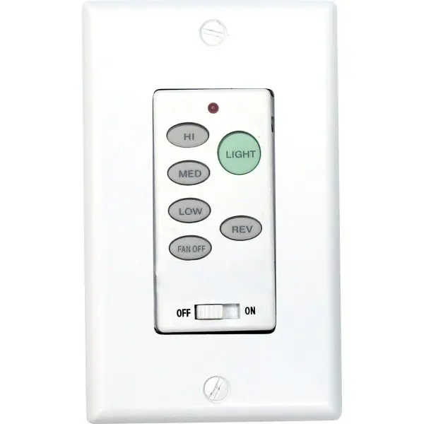 The AirPro Wall Control offers convenient, in-wall fan speed and light control with JA8 compliance for energy efficiency. Clean white finish integrates seamlessly with any décor while providing intuitive operation.